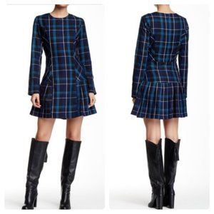Romeo + Juliet Couture Navy Plaid Mini Dress